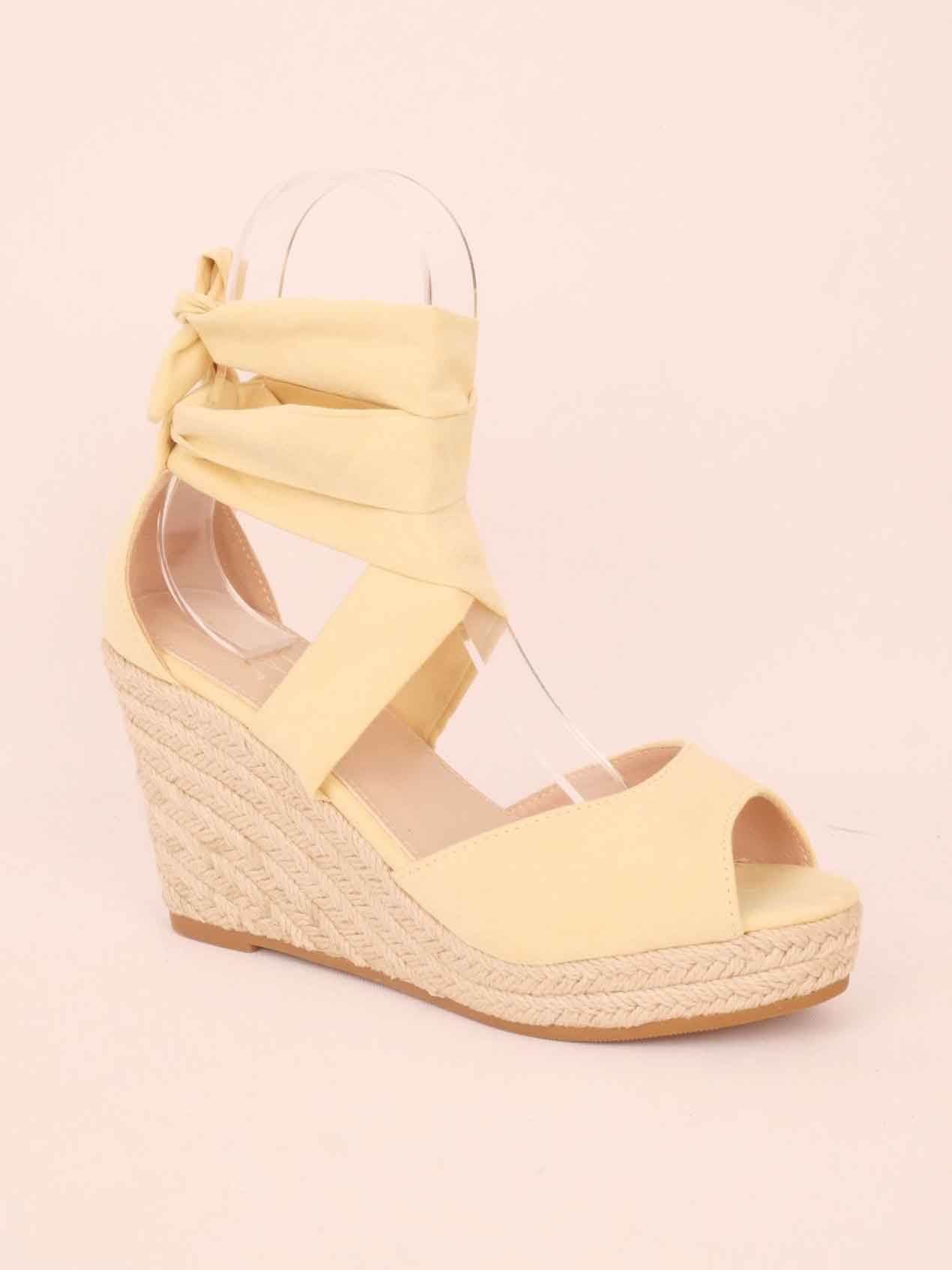 Malucca - Espadrillos med klack och knytband